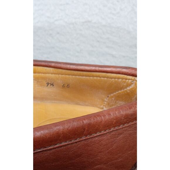 vtg Willis & Geiger Buffalo Leather Penny Loafers USA Mens 9.5 Brown Dress nwob main image 8